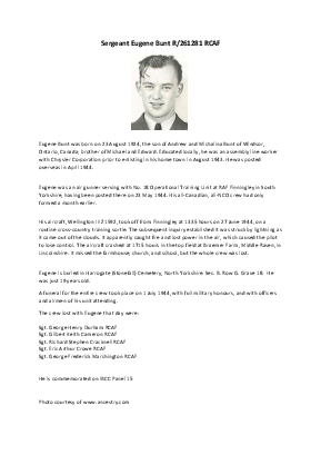 A preview of a PDF biography for Bunt, Eugene